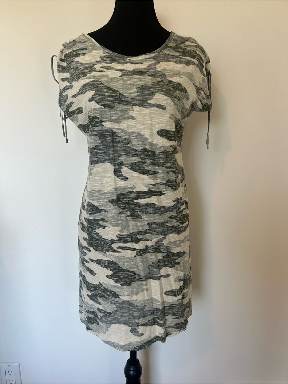 Vince Camuto Gray and Cream Camo Cover-Up Dress